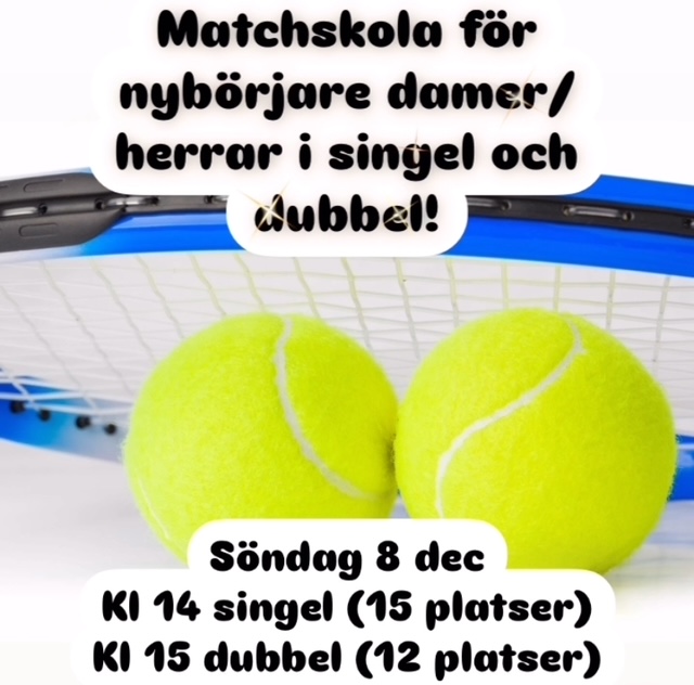 image: Matchskola nybörjare damer/herrar i singel och dubbel!